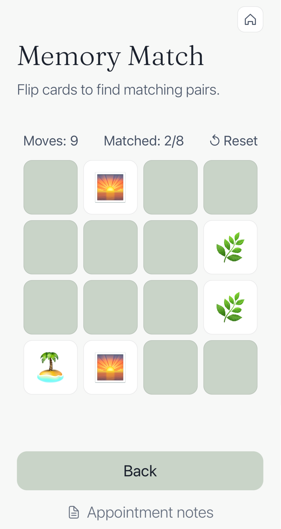 WaitSpace memory match game